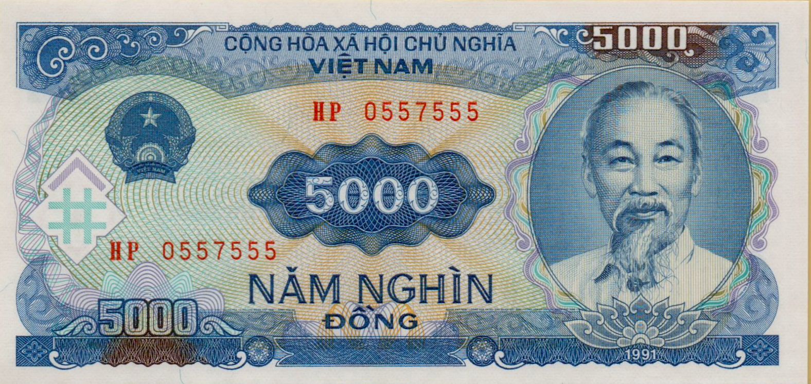 Vietnam 5000 1991 UNC P-108 <b>[Serial# 557555]</b>